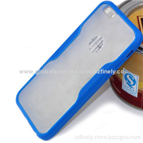 PC and TPU Mobile Phone Case for iPhone 6, Double Injection, Clear PC and TPU Case